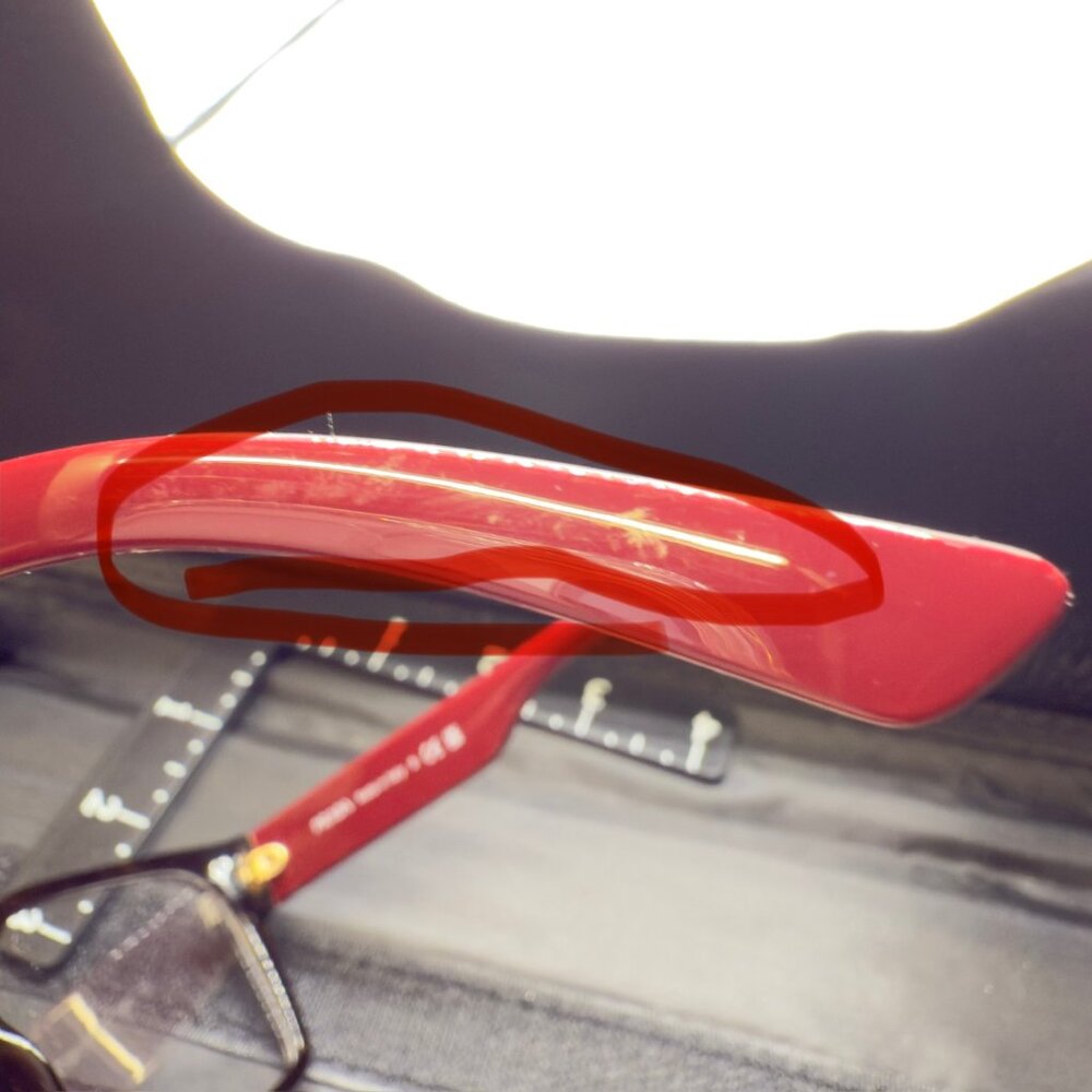 Prada Eyeglasses Frames CPR 10 W 2AU-1O1 Tortoise Red Square Full Rim 54-17-140 - Picture 10 of 11